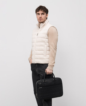 Orciani Черный кожаный портфель Chevrette Woven P00737CHWNER