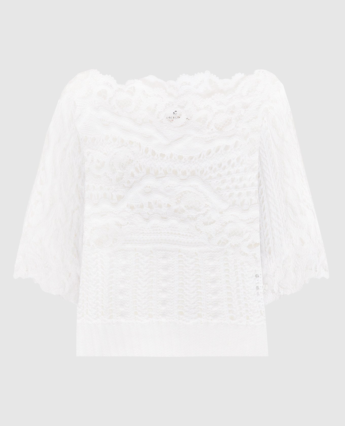White openwork sweater