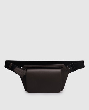 Cashmere&Whiskey Коричневая кожаная поясная сумка с тиснением логотипа BUMBAG
