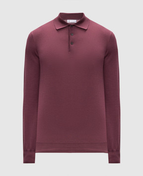 Brunello Cucinelli Бордове поло з вовни та шовку M2400295