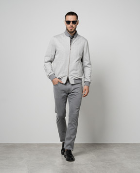 Stefano Ricci Серый бомбер с льном MZJ4100230LCT01Q