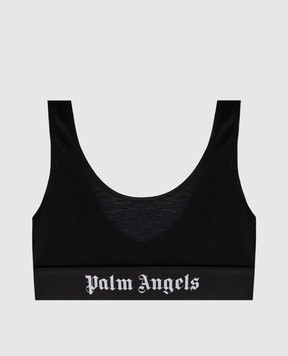 Palm Angels Черный топ с логотипом PWUB002C99FAB003