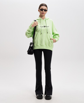 Off-White Зелене худі з принтом логотипа OMBB085S25FLE00F