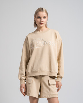 Twinset Бежевый свитшот с вышивкой логотипа 241TP2490