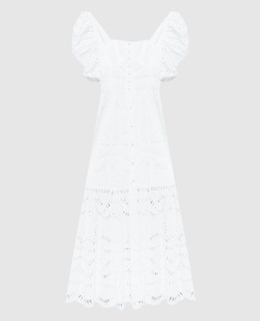 Charo Ruiz Белое платье-рубашка Spiana с вышивкой бродери 243624