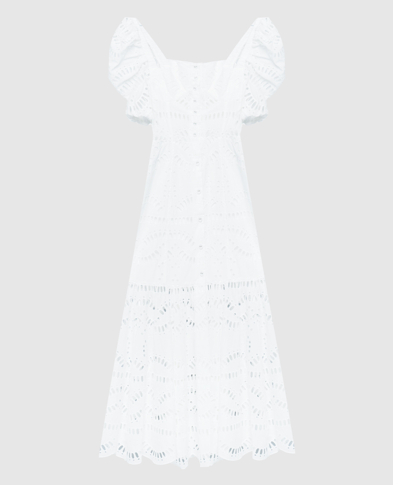 Белое платье-рубашка Spiana с вышивкой бродери