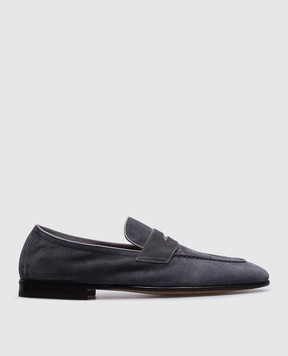 Brunello Cucinelli Серые замшевые лоферы Penny MZUCAHG730