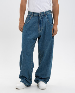 Vetements Сині джинси з нашивкою логотипа UH76DP250VB
