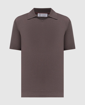 Brunello Cucinelli Коричневое поло M29800145