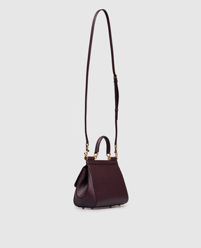 Dolce&Gabbana Фиолетовая кожаная сумка Sicily с логотипом BB6003B1001