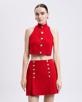 Balmain Червоний топ з вовни FF1AB496WD03