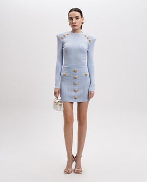 Balmain Блакитний джемпер з брендованими заклепками EF1KD001KB07