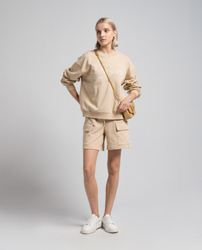 Twinset Бежевый свитшот с вышивкой логотипа 241TP2490