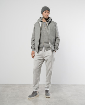 Brunello Cucinelli Серые джогеры в полоску MM8333233G