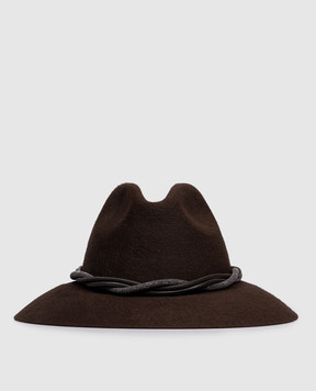 Brunello Cucinelli Коричневий капелюх з повсті кролика MCAP90031