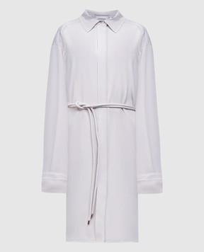 Max Mara Sportmax Серое платье-рубашка EOLIE из шелка EOLIE