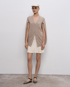 Brunello Cucinelli Бежевий кардиган з кашеміру M12112206