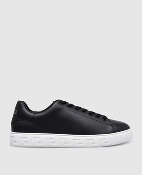 Versace Черные кеды GRECA с логотипом 10144601A09608