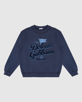 Dolce&Gabbana Детский синий свитшот с логотипом L4JWKTG7O6H812+