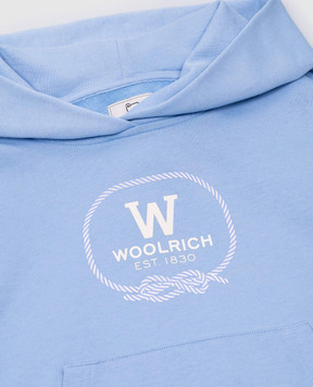 Woolrich Детское голубое худи с принтом логотипа CFWKSW0188FRUT3719