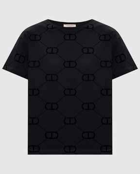 Twinset Чорна футболка з логотипом 252TP2055