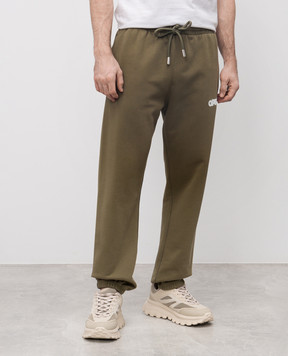 Off-White Зелені джогери з контрастним принтом OMCH057S25FLE001