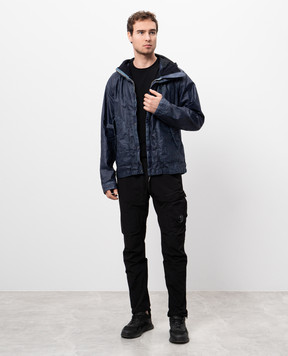 C.P. Company Синяя куртка из льна с вышивкой логотипа MOW202A006284G