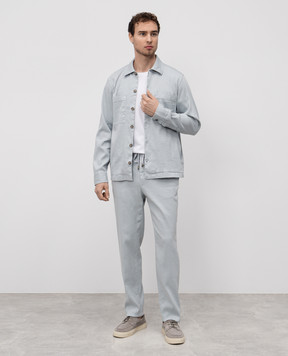 Peserico Голубые брюки с льном R54595T002470