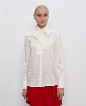 Valentino Біла блуза із шовку у візерунок 7B3AB7T89HT