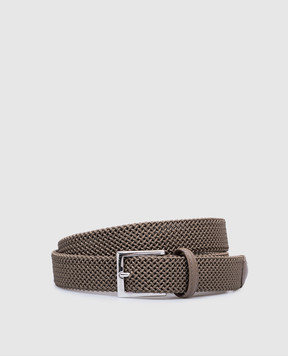 Kiton Ремень цвета хаки с плетением USC3688N01154
