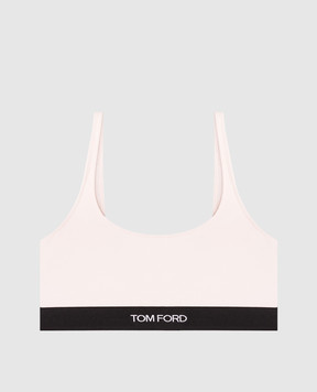 Tom Ford Бежевый топ с логотипом BRJ016JEX011