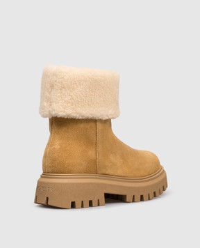 Moncler ENFANT Бежеві замшеві черевики Petit Aurea K29544F00020M8249