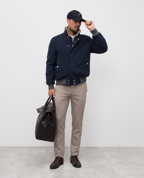 Brunello Cucinelli Синяя куртка с кашемиром на меху MT4016887
