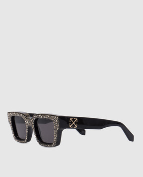 Off-White Черные очки Virgil Gold с кристаллами OERI126C99PLA001
