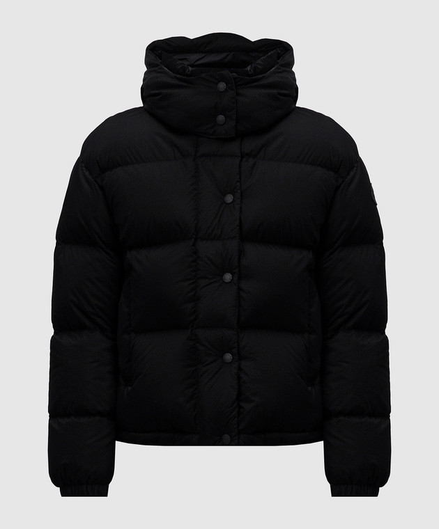 Moncler - Черная пуховая куртка Ettore в фактурную полоску