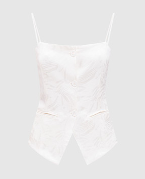 Twinset Белый топ с леном в узор. 251TT2174