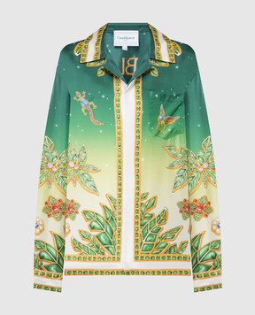 Casablanca Зелена блуза із шовку Joyaux D'Afrique UWS24SH00601