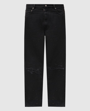 Maison Margiela MM6 Чорні джинси з проріхами SH2LA0016M30011