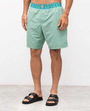 Versace Зеленые шорты для плавания Greca ABU010231A11120