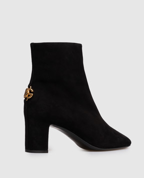Dolce&Gabbana Черные замшевые ботильоны с логотипом CT1092A1275