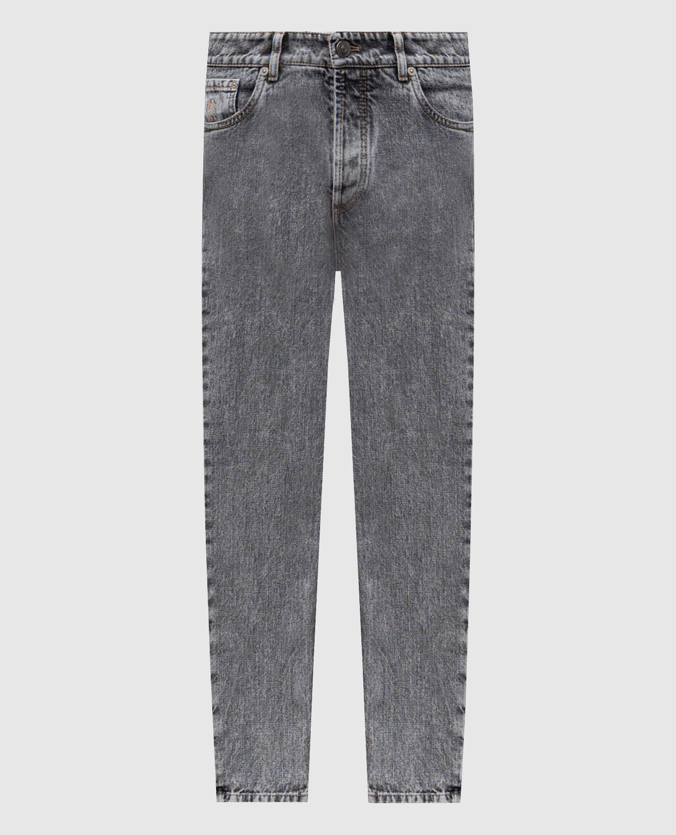 

Серые джинсы с вышивкой логотип логотип, Серый, Зауженные джинсы