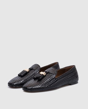 Giuseppe Zanotti Чорні шкіряні плетені лофери Amanda E560005001