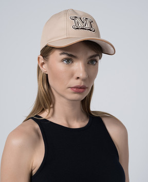 Max Mara Бежевая кепка Libero с монограммой логотипа. LIBERO