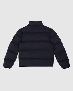 Stone Island Дитячий синій стьобаний пуховик з патчем логотипа 81164072868