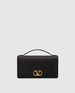 Valentino Черная кожаная сумка с логотипом 7W2P0W42SNP