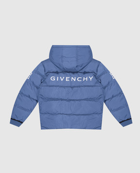 Givenchy Дитячий синій пуховик з вишивкою логотипа H30364612