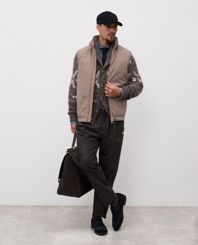 Brunello Cucinelli Бежевий пуховий жилет з вовни MM4701776