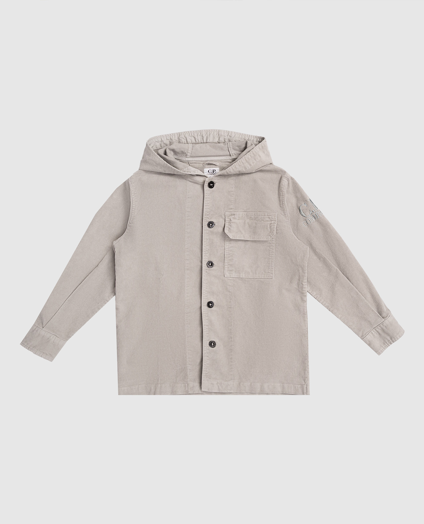 

Детская серая вельветовая куртка в стиле рубашки, Серый, Куртки