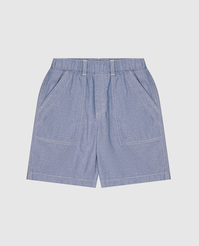 Moncler ENFANT Детские голубые шорты с нашивкой логотипа K19542B00010596RS810