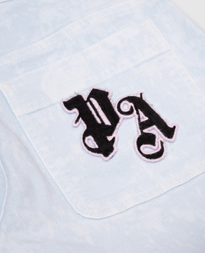 Palm Angels Дитячі блакитні джинси карго з нашивкою логотипа PGCF004S25FAB00212+
